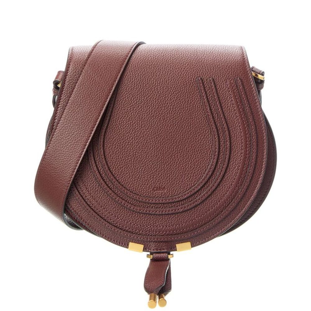 Chloé Marcie Leather Saddle Bag, Brown